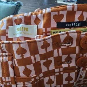 Anthropologie Maeve Orange and Pink Pants